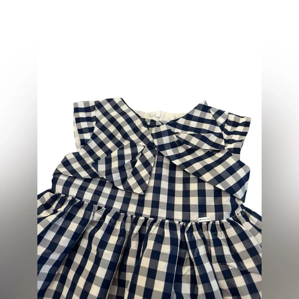 Mayoral Navy Gingham Dress Girls 2T